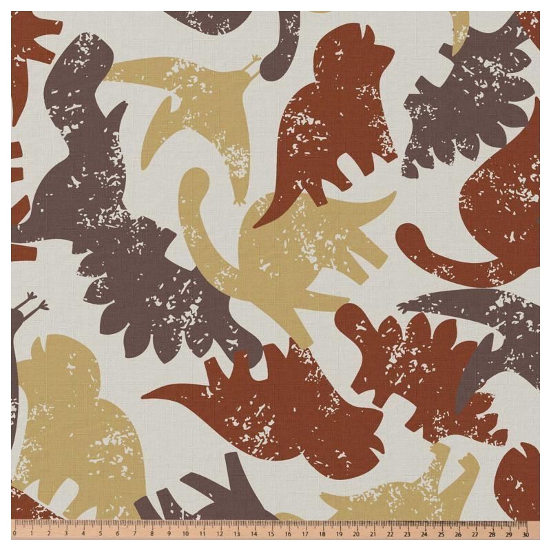 Printed Cotton DINOU Ecru / Tawny Multicolored